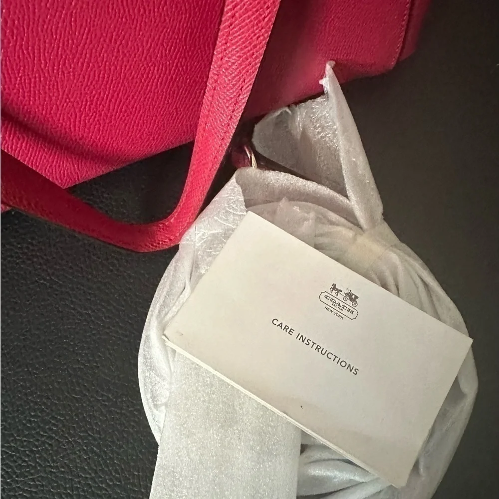 Authentic Coach mini carry all in cross grain leather and dust bag EUC - Picture 15 of 17